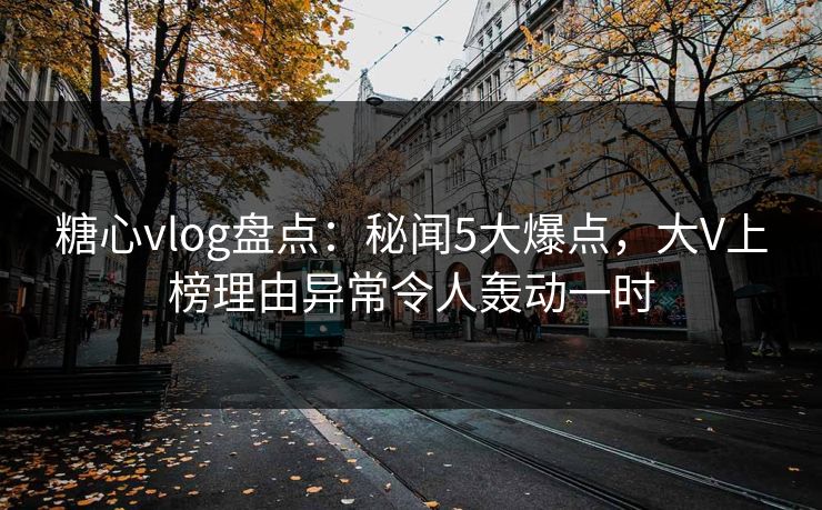 糖心vlog盘点:秘闻5大爆点,大V上榜理由异常令人轰动一时 糖心vlog盘点:秘闻5大爆点,大V上榜理由异常令人轰动一时