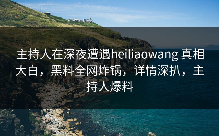 主持人在深夜遭遇heiliaowang 真相大白，黑料全网炸锅，详情深扒，主持人爆料