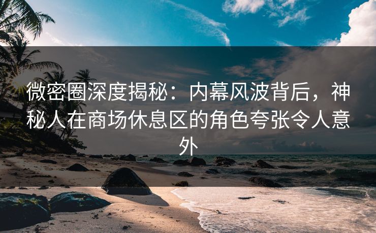 微密圈深度揭秘：内幕风波背后，神秘人在商场休息区的角色夸张令人意外